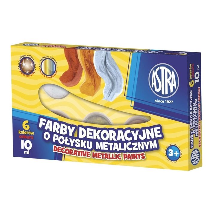 ASTRA - Dekorační barvy s kovovým odleskem 6x10ml, 83411900