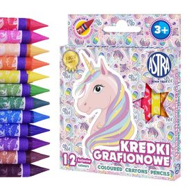 ASTRA - Dětské grafitové barvičky bez dřeva UNICORN, sada 12ks, 316121009