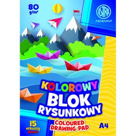 ASTRA - barevné papíry A4, 15 listů, 80g/m2, mix motivů, 106021004