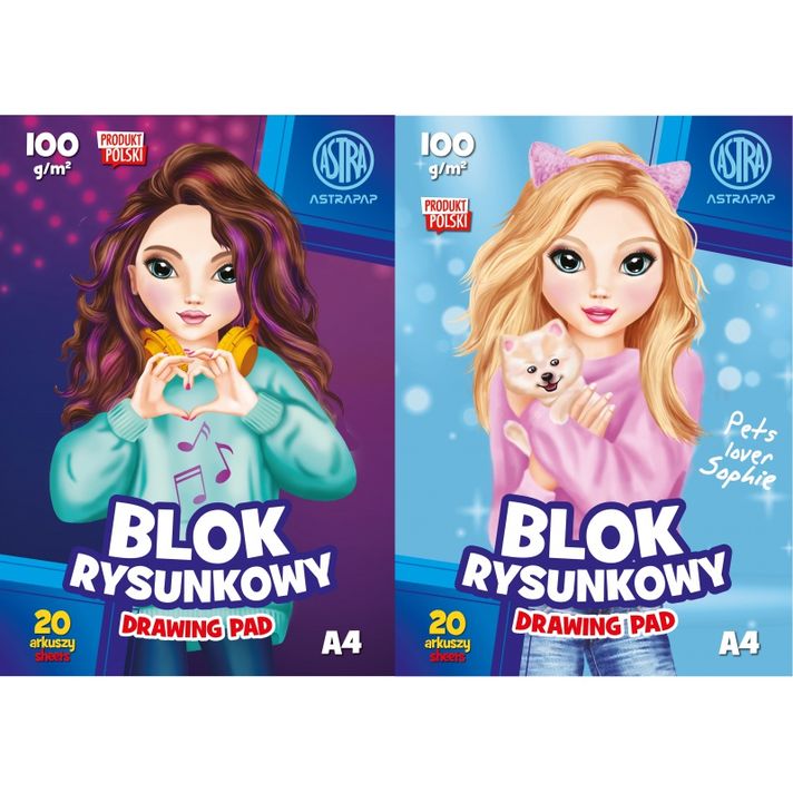 ASTRA - Náčrtník / skicář A4, 20 listů 100g/m2 "Emi&Sofi", 106022013