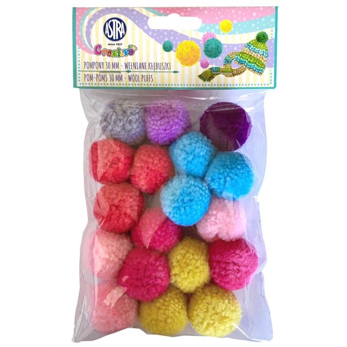 ASTRA - Creative Plyšové POM POM vlněné kuličky WOOL puffs, 30mm, 335121013