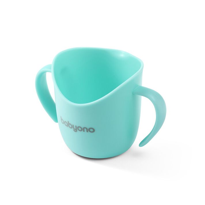 BABYONO - Hrnek ergonomický s oušky 120 ml mint 6m+