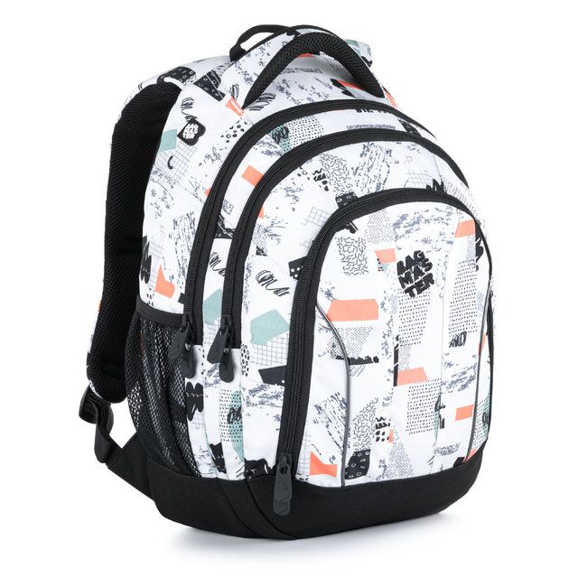 BAGMASTER - Školní batoh Supernova 21 A White /Black /Orange