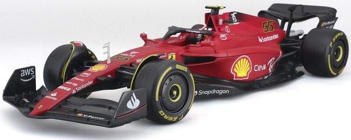 BBURAGO - 1:18 Formule F1 Ferrari Scuderia F1-75 (2022) nr.55 Carlos Sainz - with driver and