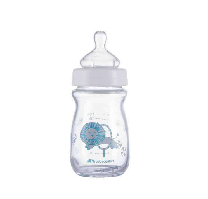 BEBECONFORT - Kojenecká láhev Emotion Glass 130ml 0-6m White