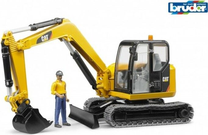 BRUDER - 02466 Pásový minibagr CATERPILLAR s figurkou