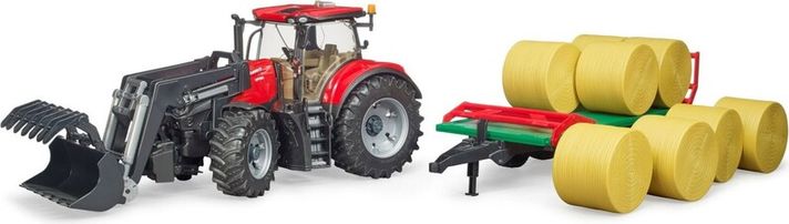 BRUDER - 03198 CASE IH Optum s přepravníkem na balíky