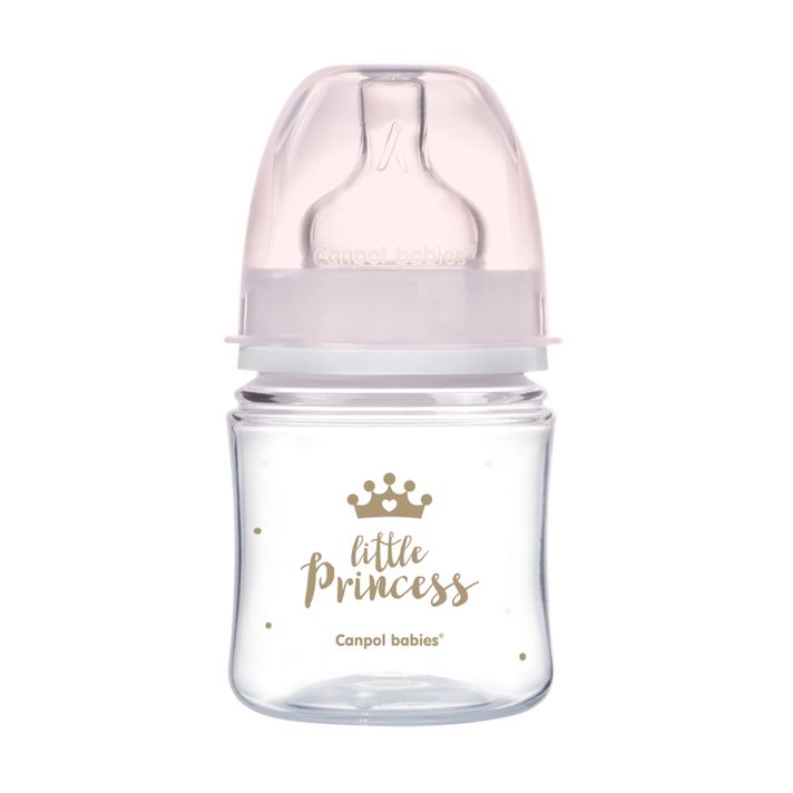 CANPOL BABIES - Lahev se širokým hrdlem Royal Baby 120 ml růžová