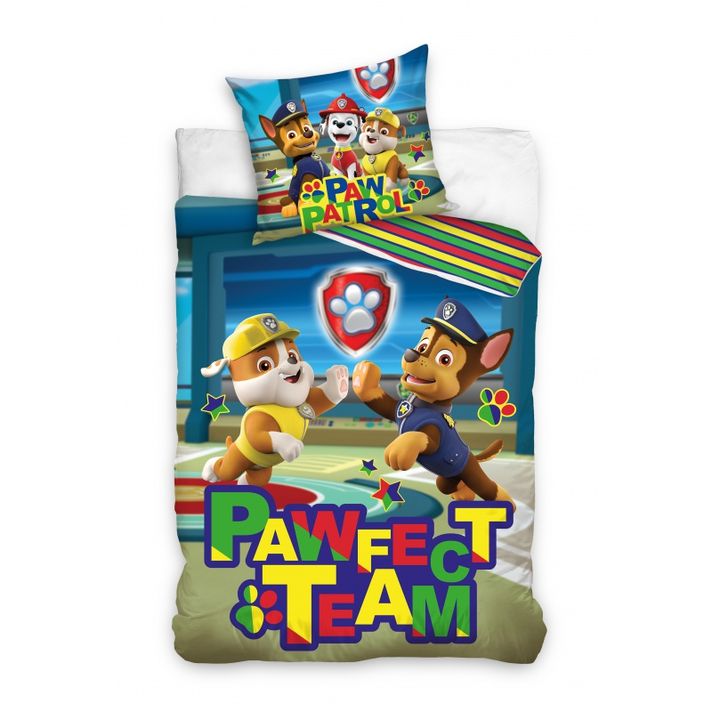 CARBOTEX - Oboustranné povlečení PAW PATROL Perfect Team, 140/200 + 70/90, PAW202027