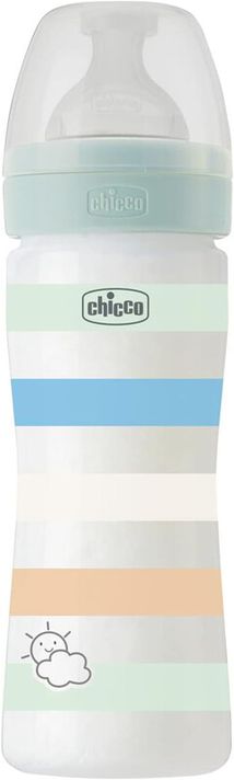 CHICCO - Láhev kojenecká Well-being silikon 250ml kluk