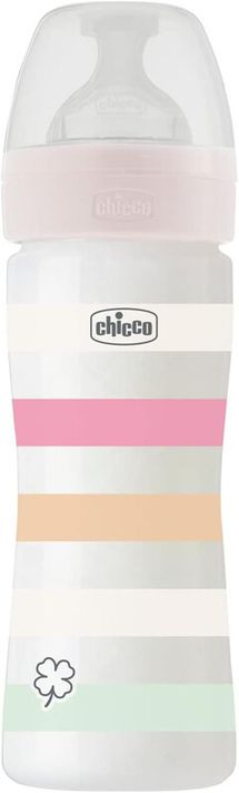 CHICCO - Láhev kojenecká Well-being silikon 250ml děvče