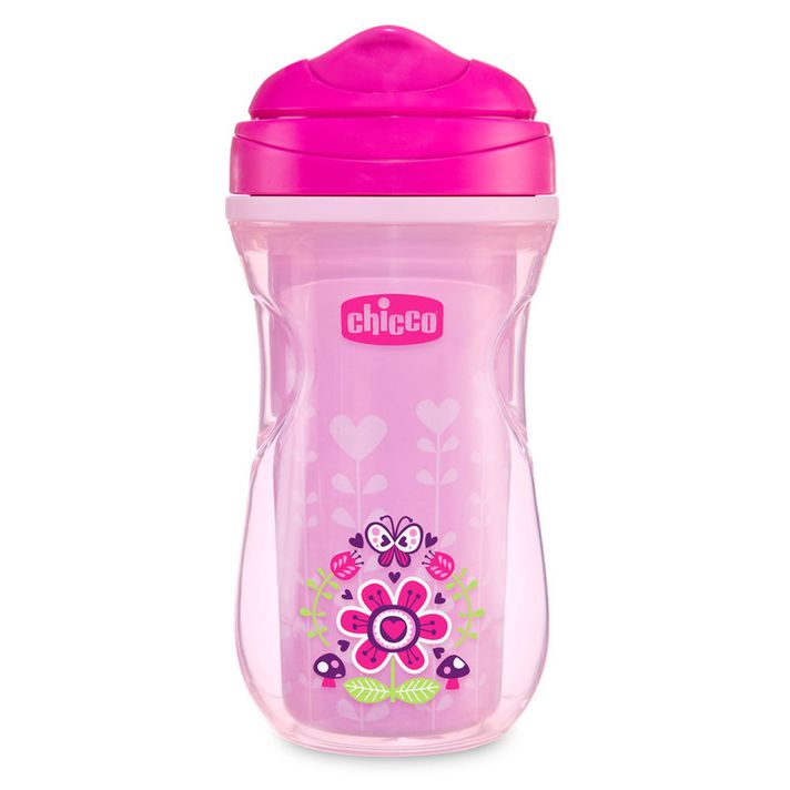 CHICCO - Hrneček Chicco Aktivní termo s hubičkou 200 ml, růžové květy 14m+