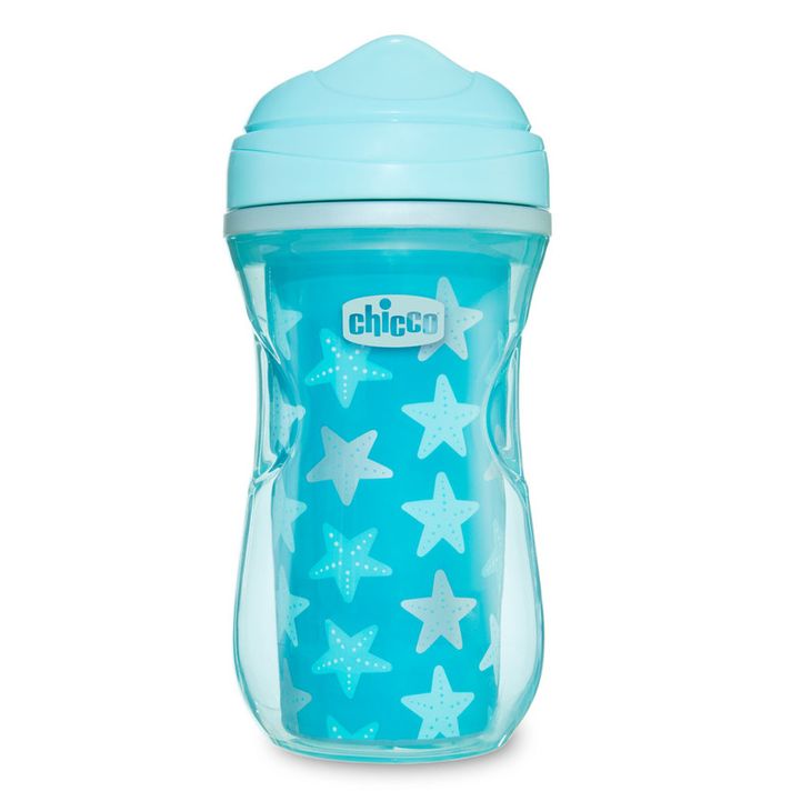 CHICCO - Hrneček Chicco Aktivní termo s hubičkou 200 ml, tyrkysový hvězdy 14m+