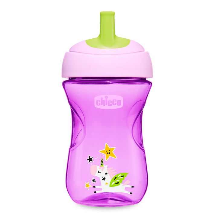 CHICCO - Hrneček Chicco Pokročilý s brčkem 266 ml, fialový 12m +