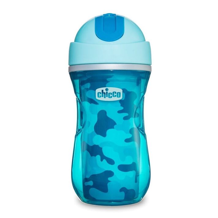 CHICCO - Hrníček Sport termo s brčkem 266 ml, modrý 14m +