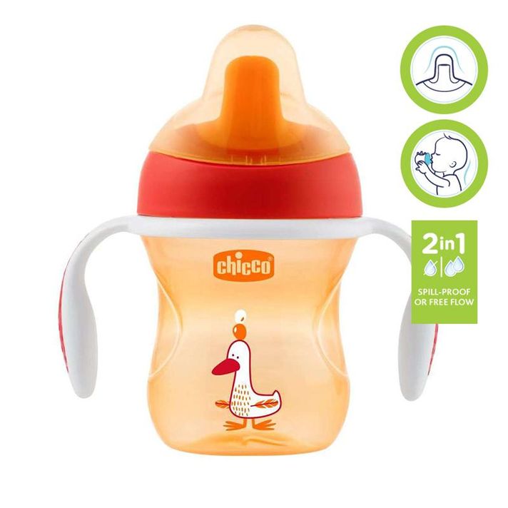 CHICCO - Hrneček Training s držadly 200 ml, červený 6 m+