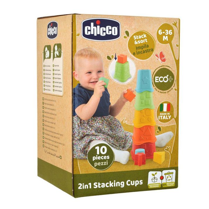 CHICCO - Pohárky stohovací barevné Eco+ 6m+