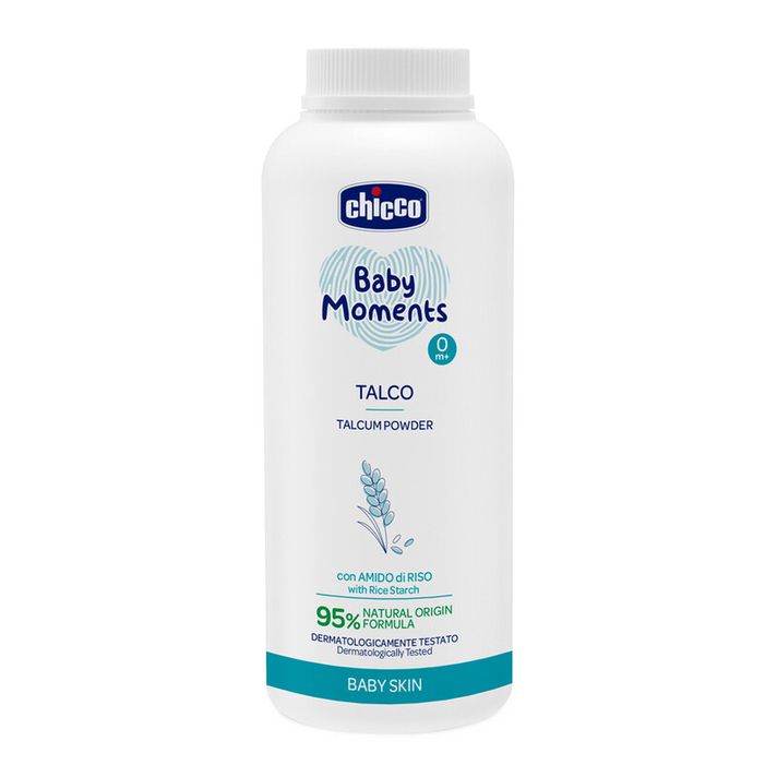 CHICCO - Pudr dětský Baby Moments s rýžovým škrobem 95% přírodních složek 150 g