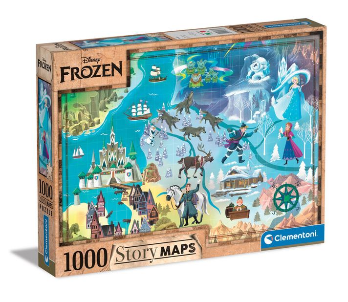 CLEMENTONI - Puzzle 1000 dílků Disney Mapa - Frozen