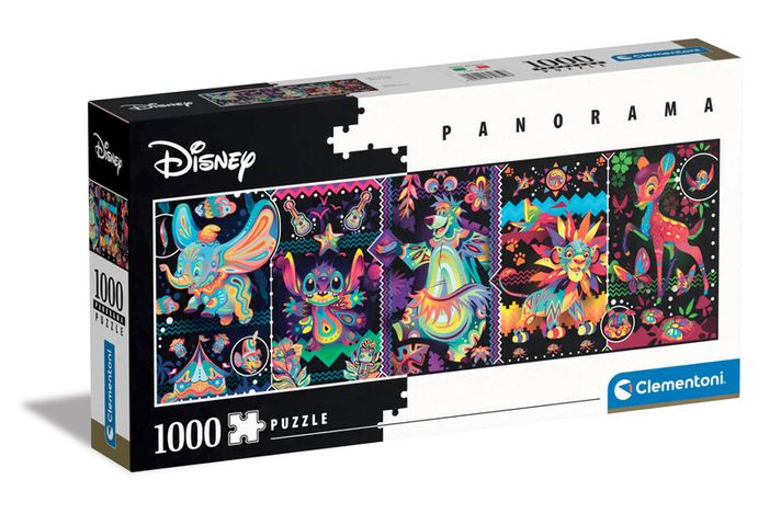CLEMENTONI - Puzzle 1000 dílků panorama - Disney Joys