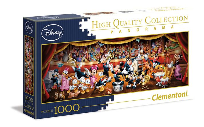 CLEMENTONI - Puzzle 1000 dílků panorama - Disney orchestr