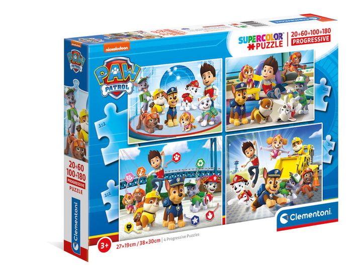 CLEMENTONI - Puzzle 20+60+100+180 dílků - Paw Patrol