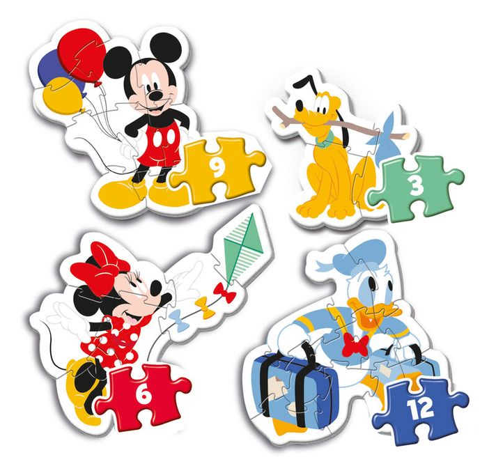 CLEMENTONI - Puzzle 3+6+9+12 dílků My first puzzle - Mickey Mouse