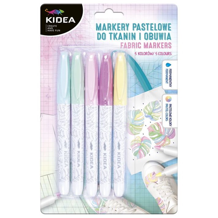 DERFORM - Fixy na textil a obuv 5 barev pastel KIDEA