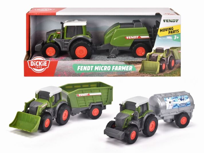 DICKIE - Traktor Fendt Micro Farmer, 18cm, 3 druhy, Mix produktů