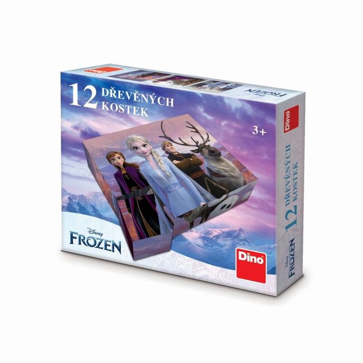 DINO - Frozen Ii 12 Dřevěné Licenční Kostky