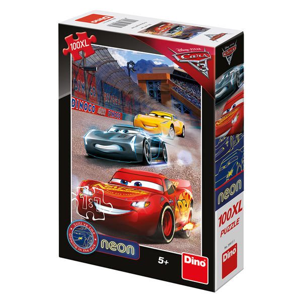 DINO - Walt Disney Cars3: Vítězné kolo 100 dílků XL neon