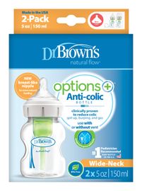 DR.BROWNS - Láhev antikolik Options+ široké hrdlo 2x150ml plast (WB52600)