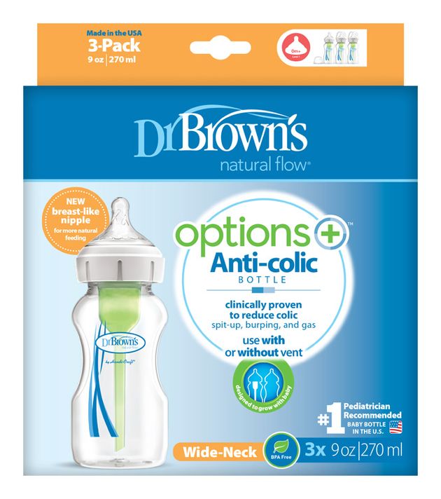 DR.BROWNS - Láhev antikolik Options+ široké hrdlo 3x270ml plast (WB93600)