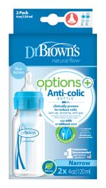 DR.BROWNS - Láhev antikolik Options+ úzká 2x120ml plast modrá (SB42405)