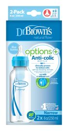 DR.BROWNS - Láhev antikolik Options+ úzká 2x250ml plast modrá (SB82405)