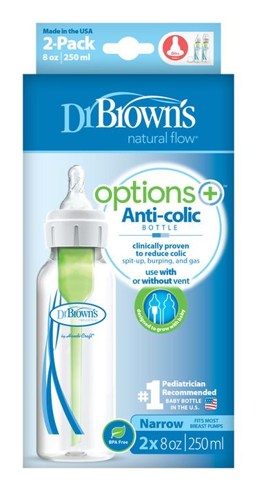 DR.BROWNS - Láhev antikolik Options+ úzká 2x250ml plast (SB82006)