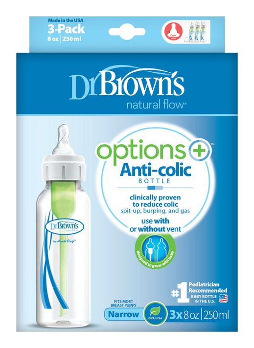 DR.BROWNS - Láhev antikolik Options+ úzká 3x250ml plast (SB83005)