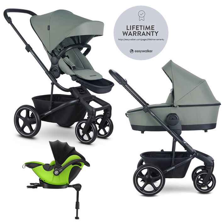 EASYWALKER - Kočárek kombinovaný Harvey? 2v1 Agave Green LITE RWS + KIDDY Evoluna i-size 2 + základna