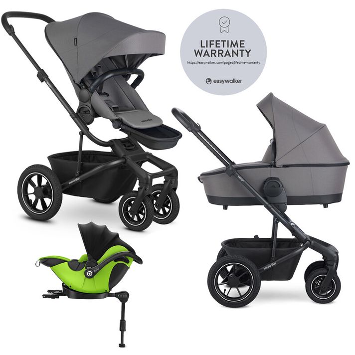 EASYWALKER - Kočárek kombinovaný Harvey? 2v1 Pebble Grey LITE AIR + KIDDY Evoluna i-size 2 + základna