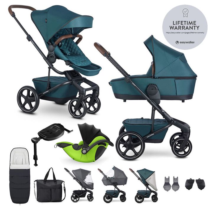 EASYWALKER - Kočárek kombinovaný Harvey? Premium Jade Green XXL RWS + KIDDY Evoluna i-size 2