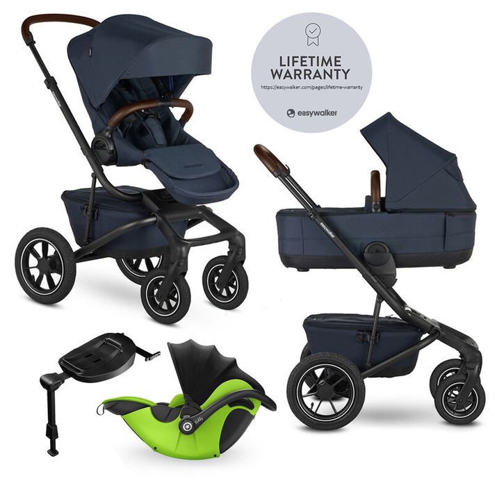 EASYWALKER - Kočárek kombinovaný Jimmey 2v1 Indigo Blue LITE AIR + KIDDY Evoluna i-size 2 + základna