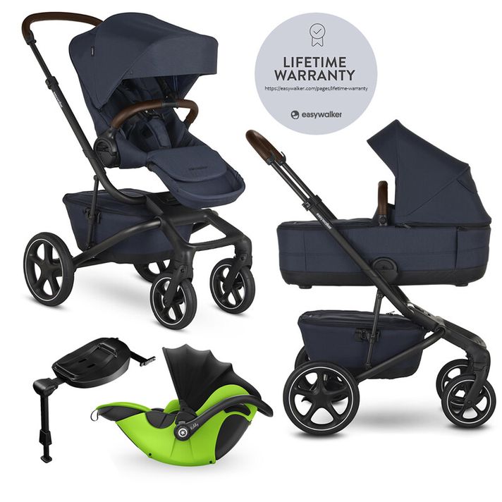 EASYWALKER - Kočárek kombinovaný Jimmey 2v1 Indigo Blue LITE RWS + KIDDY Evoluna i-size 2 + základna