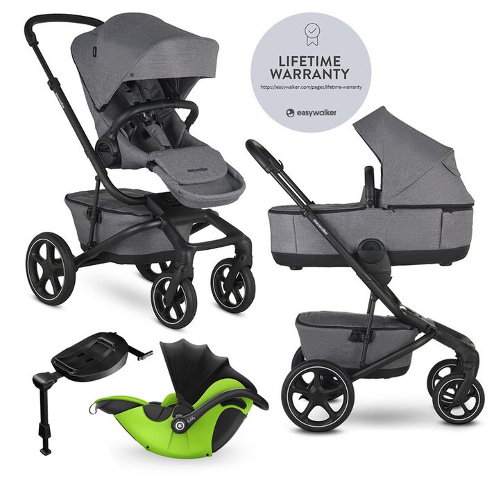 EASYWALKER - Kočárek kombinovaný Jimmey 2v1 Iris Grey LITE RWS + KIDDY Evoluna i-size 2 + základna