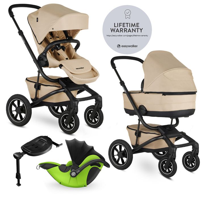 EASYWALKER - Kočárek kombinovaný Jimmey 2v1 Sand Taupe LITE AIR + KIDDY Evoluna i-size 2 + základna