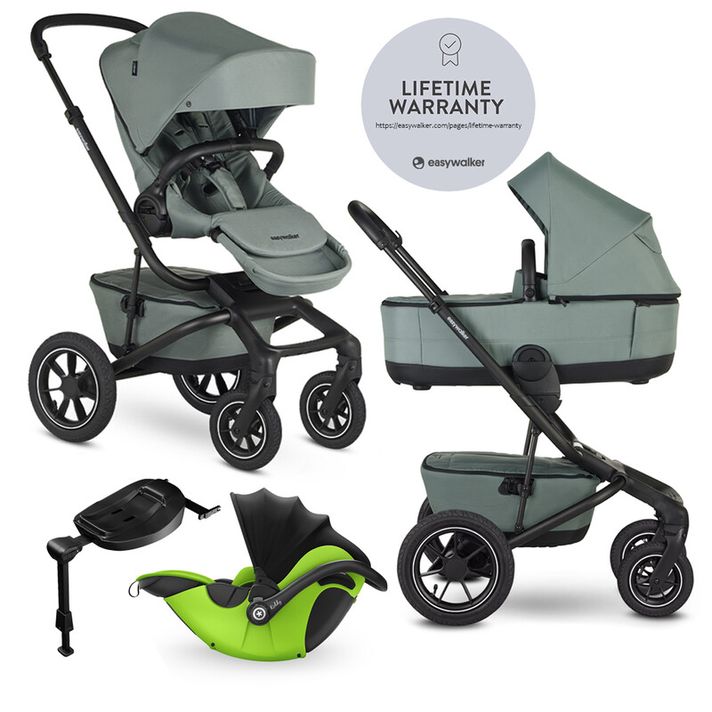 EASYWALKER - Kočárek kombinovaný Jimmey 2v1 Thyme Green LITE AIR + KIDDY Evoluna i-size 2 + základna