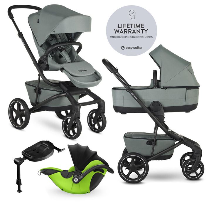 EASYWALKER - Kočárek kombinovaný Jimmey 2v1 Thyme Green LITE RWS + KIDDY Evoluna i-size 2 + základna