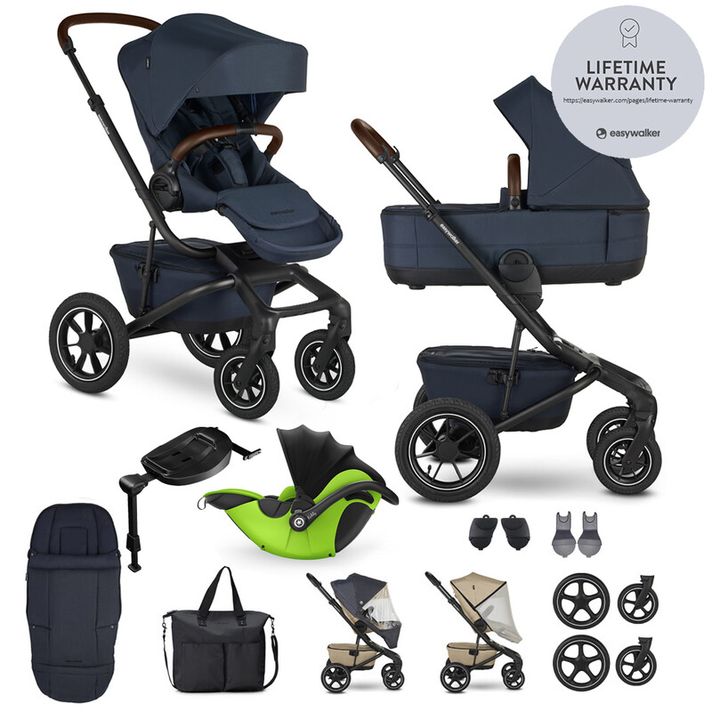 EASYWALKER - Kočárek kombinovaný Jimmey Indigo Blue XXL AIR + RWS + KIDDY Evoluna i-size 2 + základna