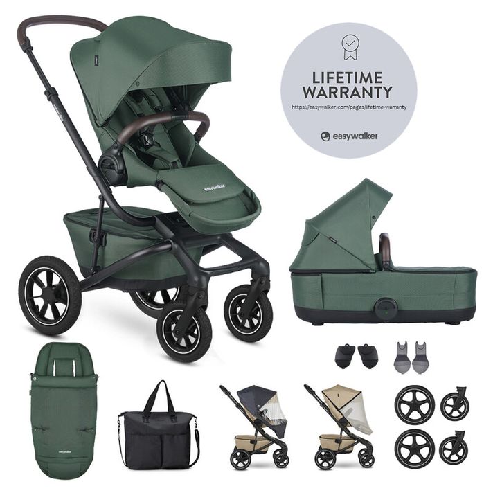 EASYWALKER - Kočárek kombinovaný Jimmey Pine Green XXL AIR + RWS