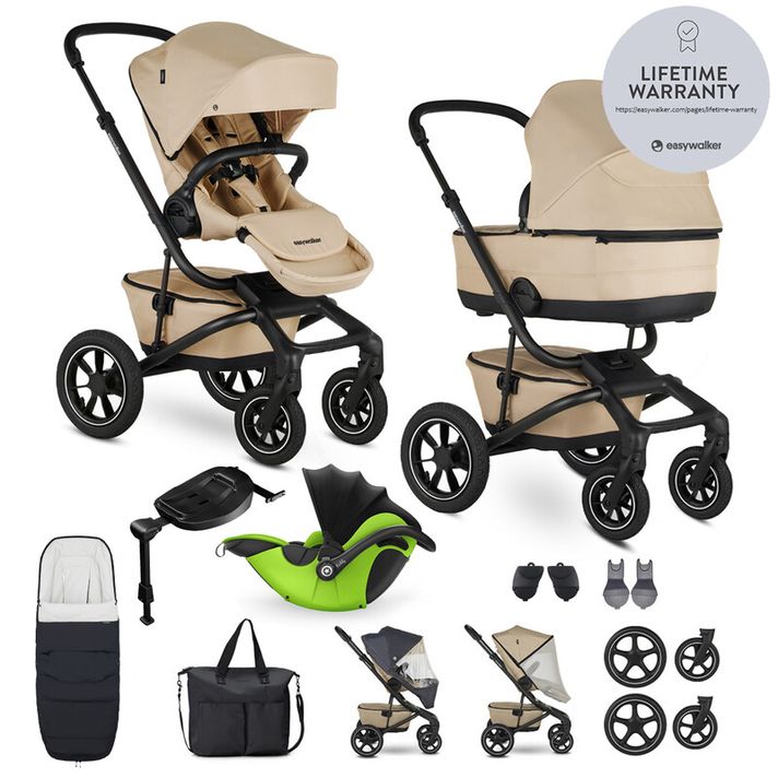 EASYWALKER - Kočárek kombinovaný Jimmey Sand Taupe XXL AIR + RWS + KIDDY Evoluna i-size 2 + základna