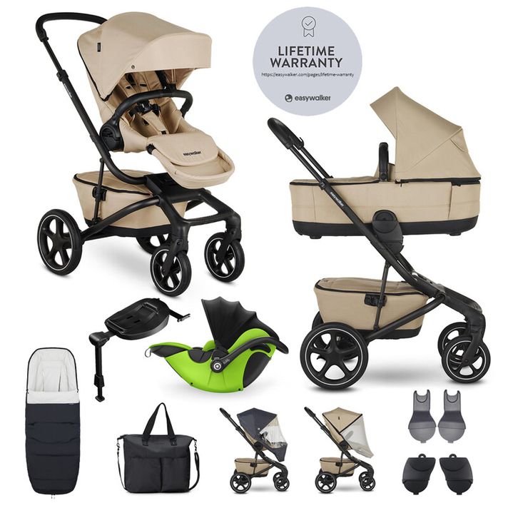 EASYWALKER - Kočárek kombinovaný Jimmey Sand Taupe XXL RWS + KIDDY Evoluna i-size 2 + základna